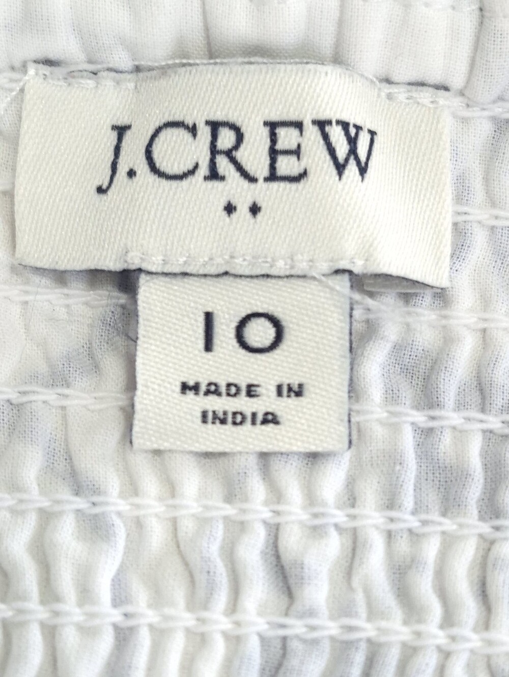 J.CREW Tile Print Midi Sundress Size 10 Blue White Cotton Smocked Tiered Pockets - Picture 8 of 16